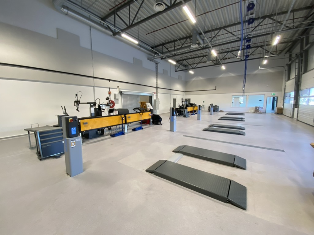 Finished workshop fit-out with vehicle lifts